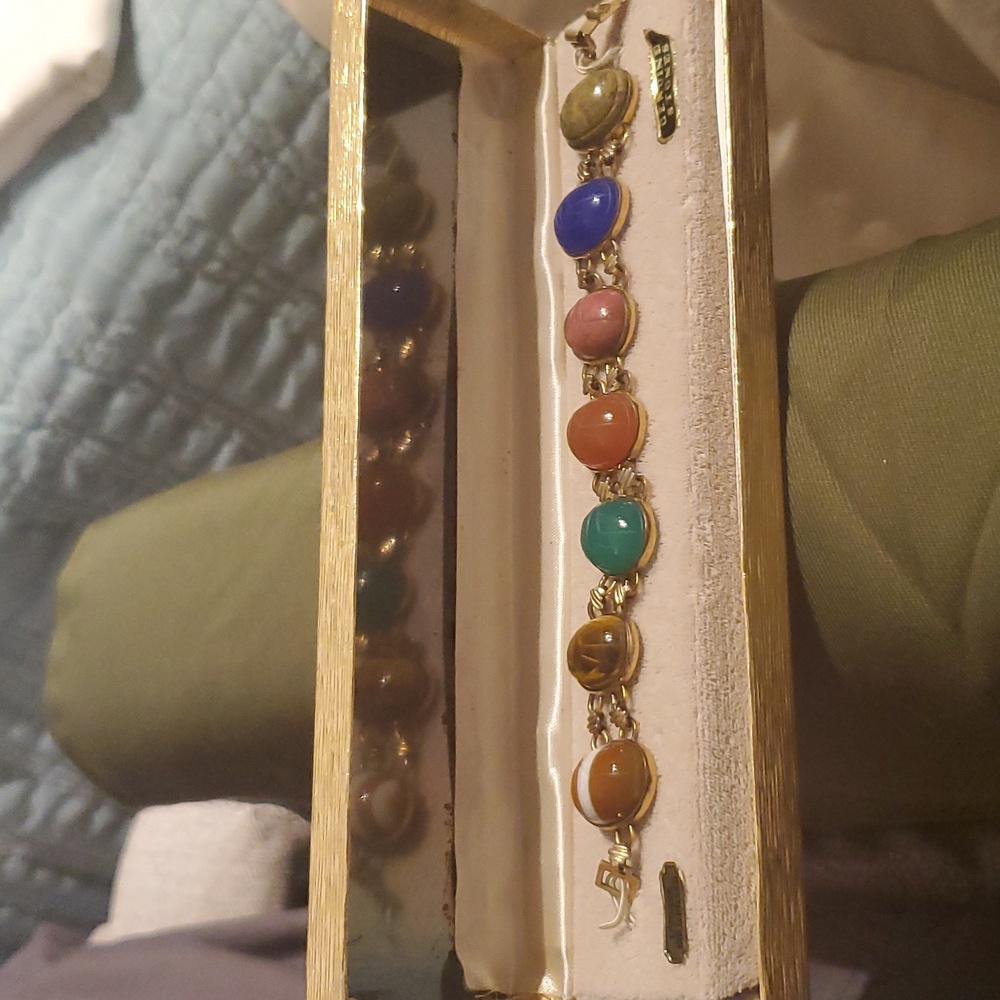 7" gold filled scarab bracelet